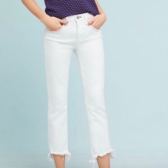 anthropologie white jeans